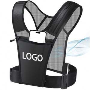 Newest Trendy Reflective Vest Running <b>Backpack</b> Vest Cell Phone Chest Harness Bag Ydration Black Running Vest - Product Image 1