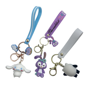 Custom Free Design High Quality Cartoon Animal Soft Rubber Keychain Silicone Figure Keychain Soft Cartoon Pvc Keychain