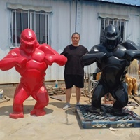 Pop Art Vente Chaude Animal FRP Résine Sculptures Sur Mesure Taille Réelle King Kong Apes Chimpanzé Gorille Statues