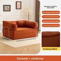Canapé-lit carré simple inclinable sans structure Runwood avec fonction extensible, canapé Teddy moderne pour usage en parc et atelier