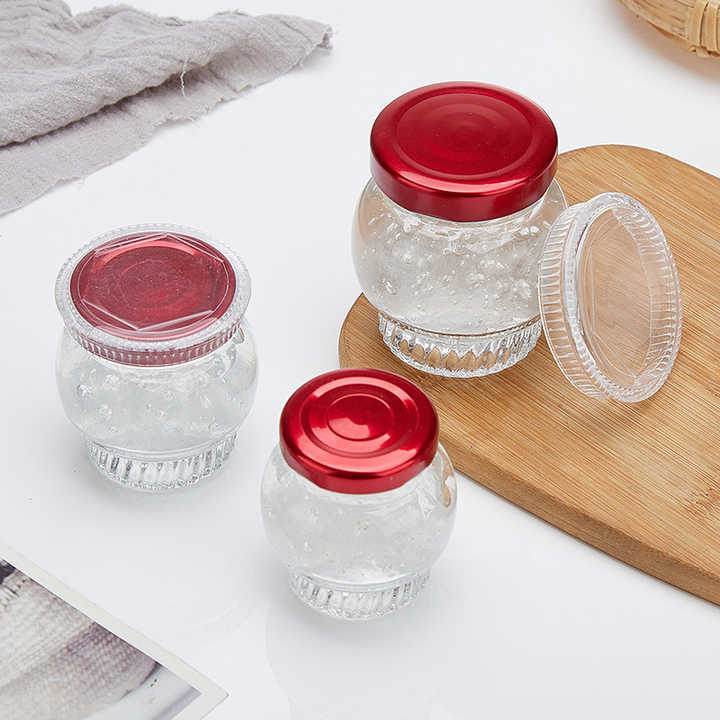 50ml 75ml 100ml 180ml 360ml Round Shape Glass Honey Jar Caviar Bird Nest Jelly Yogurt Jam Container with Twist off Lid