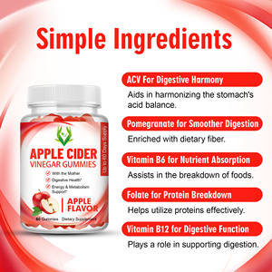 Gummies bien-être 5-en-1 au vinaigre de cidre de pomme, Gummies avec vitamines B, Gummies pour la digestion, le métabolisme, la détoxification, Gummies pour la santé quotidienne - Product Image 3