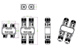 موصل توصيل سريع 4 طرق IP68 2 <span class=keywords><strong>P</strong></span> 3 Core مع نايلون مقاوم للأشعة فوق البنفسجية لأنظمة الري والزراعة - Product Image 5