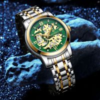 Montre homme étanche transfrontalière de luxe léger, lumineuse, à quartz, bracelet en acier inoxydable, résistante à l'eau 30M