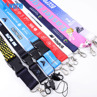 Cordón de poliéster con logotipo personalizado al por mayor, sublimación impresa personalizada, calor tejido digital para hebilla, gancho a presión, pinza para teléfono
