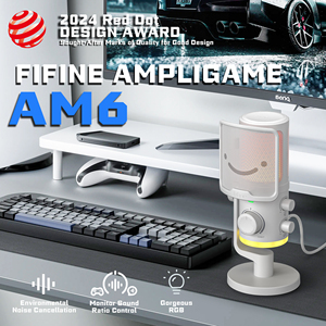 Microfono a Condensatore RGB AM6 Type-C con Monitoraggio e Cancellazione del Rumore, Microfono Cablato per Gaming PC e Registrazione - Product Image 2
