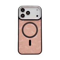 Étui de protection antichoc de luxe en TPU+PC avec anneau magnétique et estampage à chaud couleur unie pour 13/14/15/16/17 PRO MAX