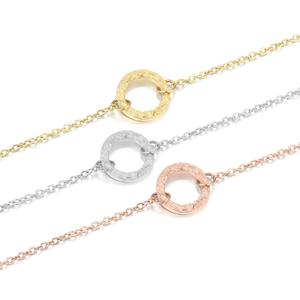 Hueco de acero inoxidable colgante collares patrón de círculo collar de cadena de las mujeres - Product Image 6