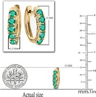 Boucles d'oreilles Huggies brillantes avec serti de diamants ou de pierres précieuses Lingrock pour elle |   Pierre précieuse ronde |   Or massif 18 carats