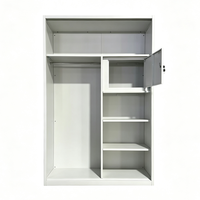 Lemari Pakaian Baja Rumah Kamar Tidur Besi 2 Pintu Lemari Baja Motif Cetak Pintu Geser Lemari Logam