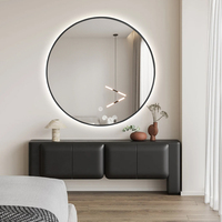 Miroir de salle de bain intelligent à écran tactile LED, miroir circulaire LED anti-buée, LED Bluetooth personnalisé