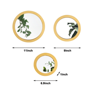 Jinn Home Modern Gold Plastic Framed Round <strong>Wall</strong> <strong>Mirror</strong> Set Stylish Five-Piece Decorative Glass <strong>Panels</strong> - Product Image 5