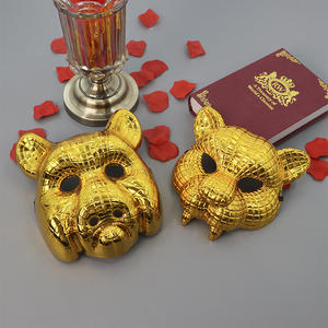 Haute qualité adulte carnaval Halloween tigre doré Animal écologique à la mode en plastique mascarade <span class=keywords><strong>masque</strong></span> de fête - Product Image 3