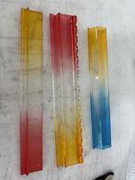 Nouvelle règle de mahjong transparente de luxe à dégradé de couleurs, arrangeur de cartes de mahjong en acrylique de 5 mm, poussoir de cartes et 4 pièces par ensemble
