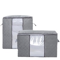 Sac de rangement pliable en tissu non tissé de grande capacité moderne pour couettes, voyage et déménagement, rangement pour vêtements