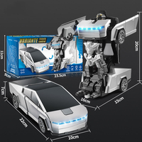 Voiture télécommandée 2,4 GHz 6 canaux transformable en robot - Jouet robot de déformation inspiré d'une voiture avec lumières LED