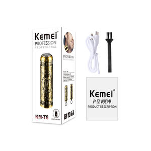 Rasoir électrique rotatif Kemei Km T8 en métal pour hommes, rechargeable par USB, tondeuse à barbe dorée professionnelle - Product Image 1