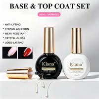 30ml KLANA Gel de finition et de base sans résidu, brillant, longue tenue, à retirer par trempage, pour lampe LED, nail art et manucure
