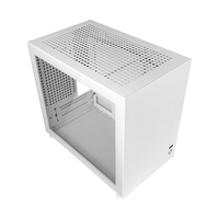 Boîtier mini-ITX Châssis de PC ultra-portable Boîtier à flux d'air élevé Petite empreinte pour PC de bureau avec panneau latéral en verre