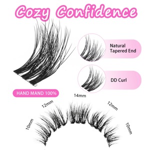 Hybrid <b>Light</b> Volume Lash <b>Clusters</b> Spiky DD Curl Bottom Lash Synthetic 3D Eyelashes - Product Image 3