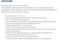 Téléphone vidéo IP Android tactile Grandstream GXV3450 5 pouces, 16 SIP, caméra 2 MP, double GigE PoE+, téléphone de visioconférence de bureau d'entreprise