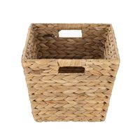 Panier de rangement en jacinthe d'eau, panier tressé décoratif avec poignées, panier en jacinthe naturelle pour l'organisation de la maison
