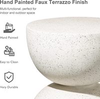 Table d'appoint extérieure en terrazzo véritable en forme d'heure de prière, table d'appoint décorative moderne pour jardin, table basse pour patio et décoration intérieure
