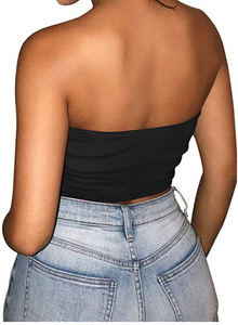 Sexy Strapless Women's Breathable Knitted Casual Short Solid Color Corset Tank Top <strong>Boob</strong> <strong>Tube</strong> Top - Product Image 3