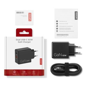 Caricabatterie USB <b>Type</b>-<b>C</b> 65W GaN Dual Black G0A6065BEU - Product Image 2
