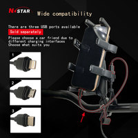 Support de téléphone pour moto avec câble de charge pour support de poignée Mwupp avec base de fixation U pour guidon, supports pour voiture, camion, UTV pour Ram