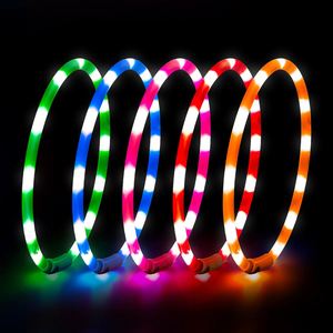 Waterproof Durable Luxury Nylon Electronic LED Dog <b>Collar</b> with Adjustable Flash Lights Rechargeable Anti-Lost for Dogs & Cats - Product Image 3