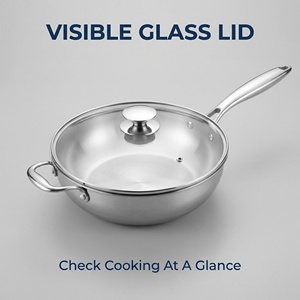 Sartén con Tapa de Vidrio Templado para el Hogar Sartén Multifuncional, <span class=keywords><strong>Wok</strong></span> y Olla para Sopa - Product Image 4
