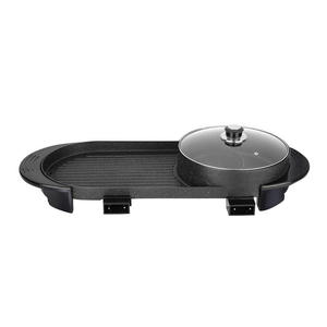 Parrilla y Olla Eléctrica Yongkang de 27 cm x 70 cm, Doble Compartimento, Antiadherente, con Tapa, para Barbacoa y Cocina - Product Image 1