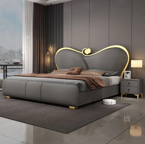 Luxury Italian <strong>Design</strong> King Size <strong>Bed</strong> in High-End Quality Leather Modern Tufted Bedroom Furniture with Storage for Apartments - Product Image 4