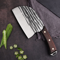 Couteau à découper à tête ronde forgé à l'ancienne de 6,5'' avec manche en bois de wengé en stock et couteau de cuisine de haute qualité