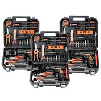 Ensemble d'outils à main sans fil de 128 pièces, ensemble de perceuse sans fil 12v avec chargeur