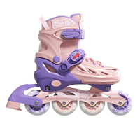 Patins à roulettes en ligne pour enfants débutants - Roues en PP et PU à coque rigide sans éclairage, utilisation en extérieur, roulements ABEC-7 pour adultes