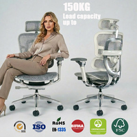 Nouvelle chaise de bureau exécutive premium en maille, ergonomique, inclinable et pivotante, en aluminium, pour le jeu et le travail sur ordinateur