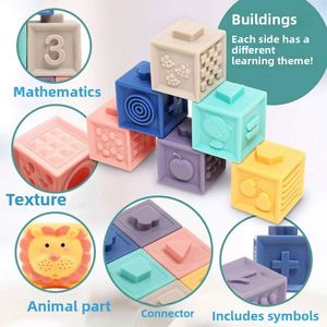 Bloques de Construcción de Plástico Suave para Bebés, Juguetes Educativos Tempranos para Apilar y Montar en el Baño, con Textura Digital para Diferentes Tipos de Modelos - Product Image 3