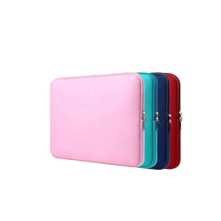 UOO Neoprene Blank Pure Color Shockproof Laptop Sleeve Case With Zipper