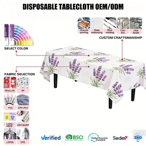 <span class=keywords><strong>Mantel</strong></span> Rectangular Desechable <span class=keywords><strong>de</strong></span> Plástico con Logotipo Personalizado, Certificado ISO9001, <span class=keywords><strong>de</strong></span> Alta Calidad, Impreso y sin Arrugas, Venta al por Mayor - Product Image 1