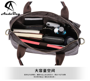Sac à main pour ordinateur portable Andong pour hommes, en cuir de vache véritable, sac bandoulière, style européen, sacs de voyage, sacs rétro - Product Image 4