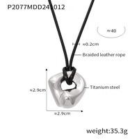 Collier pendentif en acier inoxydable plaqué or 18 carats, design incurvé tendance, chaîne à maillons réglable, zircon, unisexe, 18 pouces