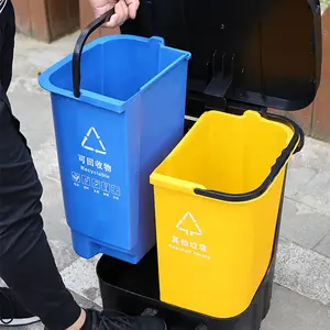 60 Liters / 15.8 Gallons Waste Recycle Bin/Waste Basket, Garden Plastic Trash Can