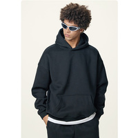 Sweat-shirts à capuche vierges en gros, épais 350g, avec logo personnalisé, épaules tombantes, thermiques et doublés polaire