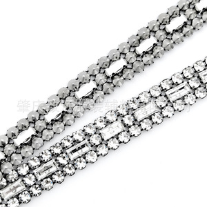 Cadena de diamantes de imitación de 5 mm con cuentas rectangulares de vidrio para accesorios de joyería DIY, sombreros, correas de hombro, cordones de zapatos, cinturones y bolsos. - Product Image 1