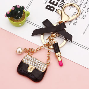 奢华闪亮白色链条包水钻3D吊饰可爱包挂件金属环装饰手机壳批发 - Product Image 5