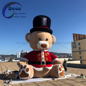 Vendita calda su misura di natale orsacchiotto di natale cartone animato gonfiabile che indossa un cappello di natale per eventi all'aperto decorazioni natalizie - Product Image 2