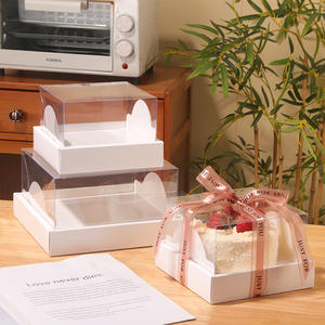 Boîte de <span class=keywords><strong>transport</strong></span> pour petits gâteaux, prix de gros, recyclable, <span class=keywords><strong>transparente</strong></span>, 5 pouces - Product Image 4