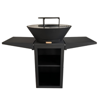 Vente directe usine : Barbecue Plancha en acier pour jardin avec table intégrée